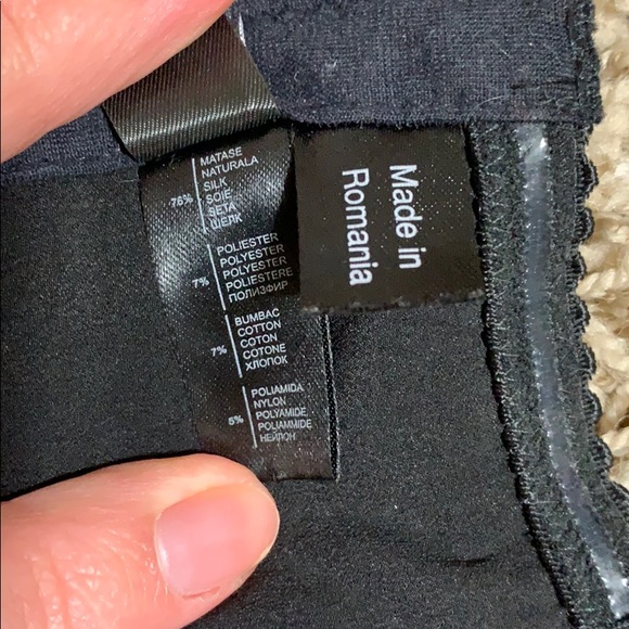 Black Silk Satin Lace Crystal Corset 34B - Picture 7 of 8